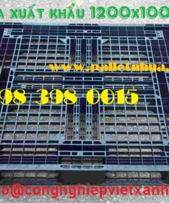 Pallet nhựa đen dùng trong xuất khẩu 1200x1000x120 mm