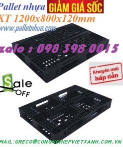 pallet nhựa đen 1200x800x120 mm