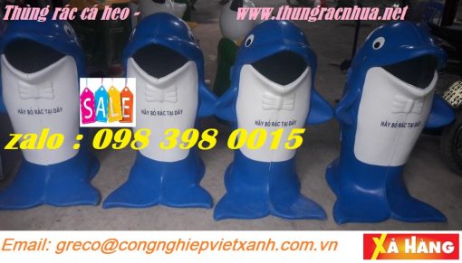Thùng rác composite cá heo