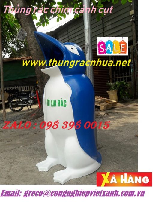 thùng rác chim cánh cụt
