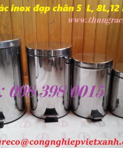 Thùng rác đạp chân inox