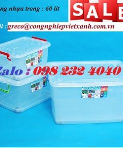 Thùng nhựa trong : 60 lít