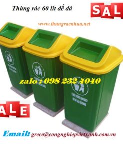 Thùng rác composite đế đá 60 lít