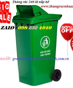 Thùng rác 240 lít nắp hở