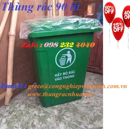 Thùng rác 90 lít nắp kín