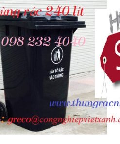thùng rác 240 lít màu đen