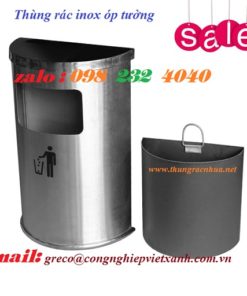Thùng rác inox óp tường