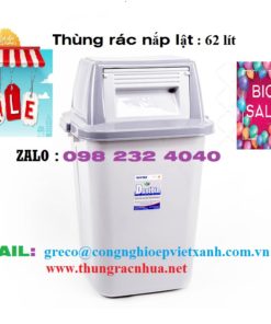 Thùng rác nắp lật 62 lít