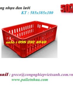 Thùng nhựa đan lưới 585x385x180mm