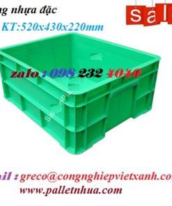 Thùng nhựa đặc 520x430x220mm