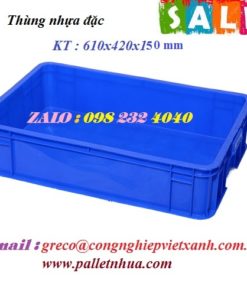Thùng nhựa đặc 610x420x150mm (VX007)