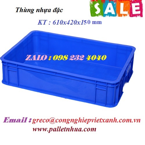 Thùng nhựa đặc 610x420x150mm (VX007)