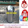 Thùng rác inox tròn nắp lật xoay