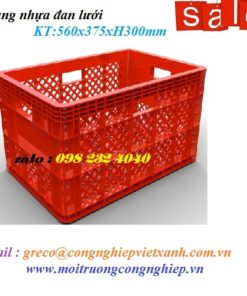 Thùng nhựa đan lưới 560x375x300mm
