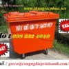 Thùng rác công cộng 660 lit màu cam