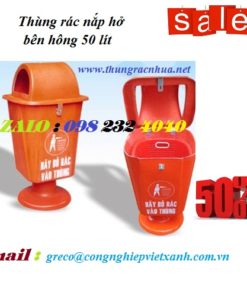 Thùng rác 50 lít, chân nhựa