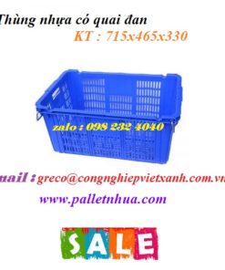 Thùng nhựa có quai đan lưới 715x465x330mm