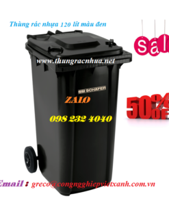 Thùng rác 120 lít màu đen