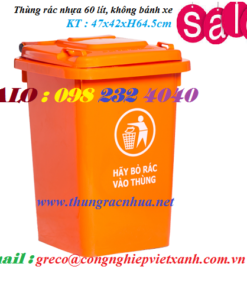 Thùng rác nhựa 60 lít không bánh xe