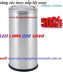 Thùng rác inox (Ø)480 x H830mm