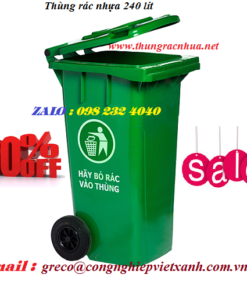 Thùng rác 240 lít màu xanh lá