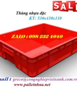 Thùng nhựa đặc 530x430x110mm