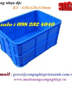 Thùng nhựa đặc 610x420x310mm