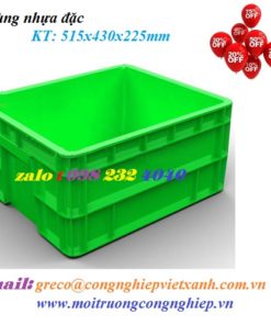Thùng nhựa đặc 515x430x225mm