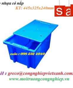 Sóng nhựa bít có nắp 445x325x240mm 