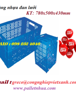 Thùng nhựa đan lưới 780x500x430mm