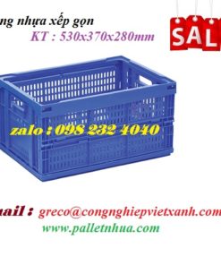 Thùng nhựa xếp gọn 530x370x280mm