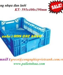 Thùng nhựa đan lưới 595x400x190mm