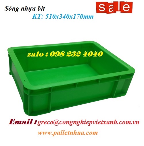 Thùng nhựa đặc 510x340x170mm (VXB4)