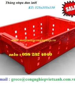 Thùng nhựa đan lưới 525x355x150mm