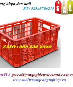 Thùng nhựa đan lưới 525x370x215mm