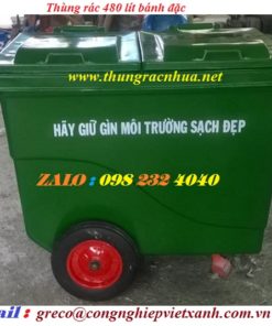 Thùng rác 480 lít composite bánh đúc