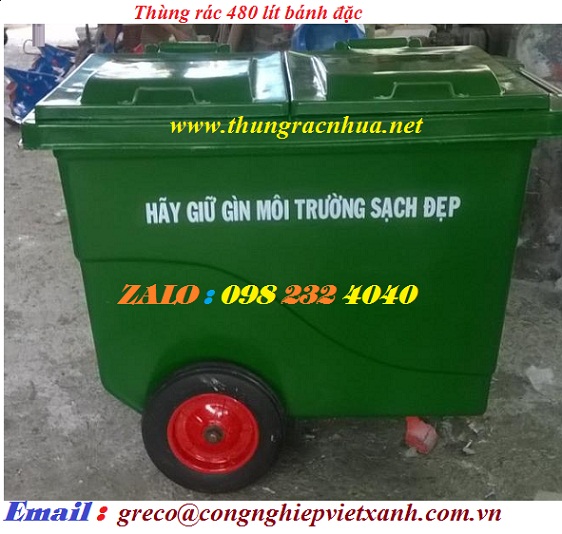 Thùng rác 480 lít composite bánh đúc