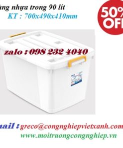Thùng nhựa trong 90 lít 700x490x410mm