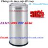 Thùng rác inox cao cấp hình trụ tròn nắp lật xoay