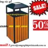 thùng rác gỗ ngoài trời