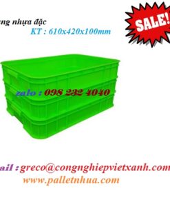 Thùng nhựa đặc 610x420x100mm