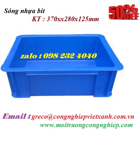Sóng nhựa bít 370x280x125mm (VXB7)