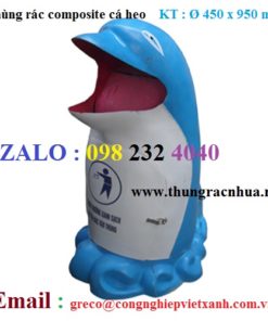 Thùng rác composite cá heo Ø 450 x 950 mm (FTR-CH)