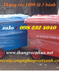Thùng rác 1000 lít 3 bánh đúc