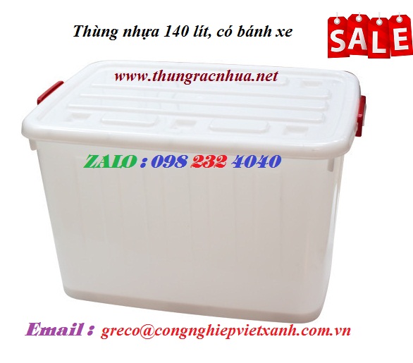 Thùng nhựa vuông 140 lít