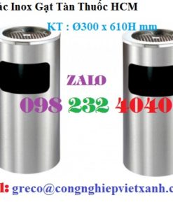 Thùng Rác Inox Gạt Tàn Thuốc HCM – Ø300 x 610H