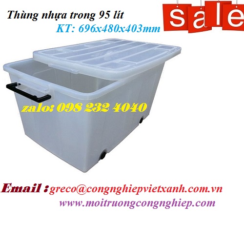 Thùng nhựa trong 95 lít