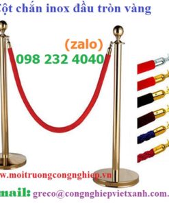 Cột chắn inox đầu tròn mạ vàng