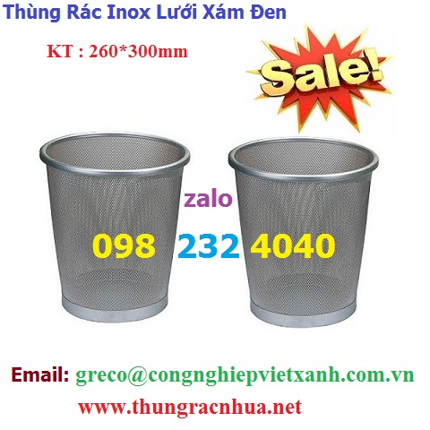 Thùng rác lưới xám