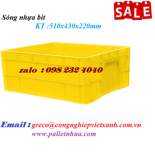 Sóng nhựa bít 510x430x220mm